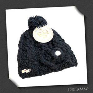 FOURSQUARE Floral Crochet Pom Knit Beanie